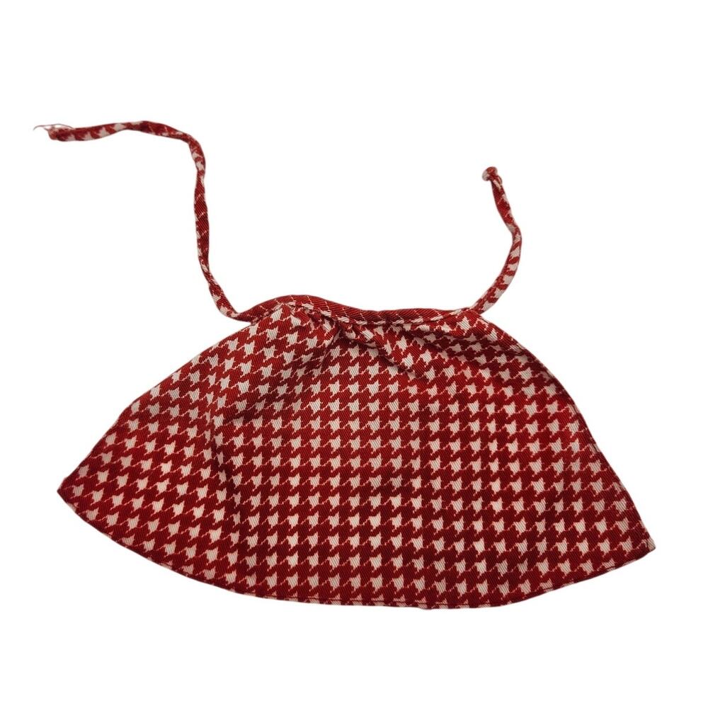 1974 Barbie Growing Up Skipper Red Houndstooth Print Tie Waist Skirt 7259